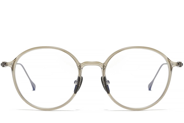 Lunettes ovales en titane vert #BS1913-0499