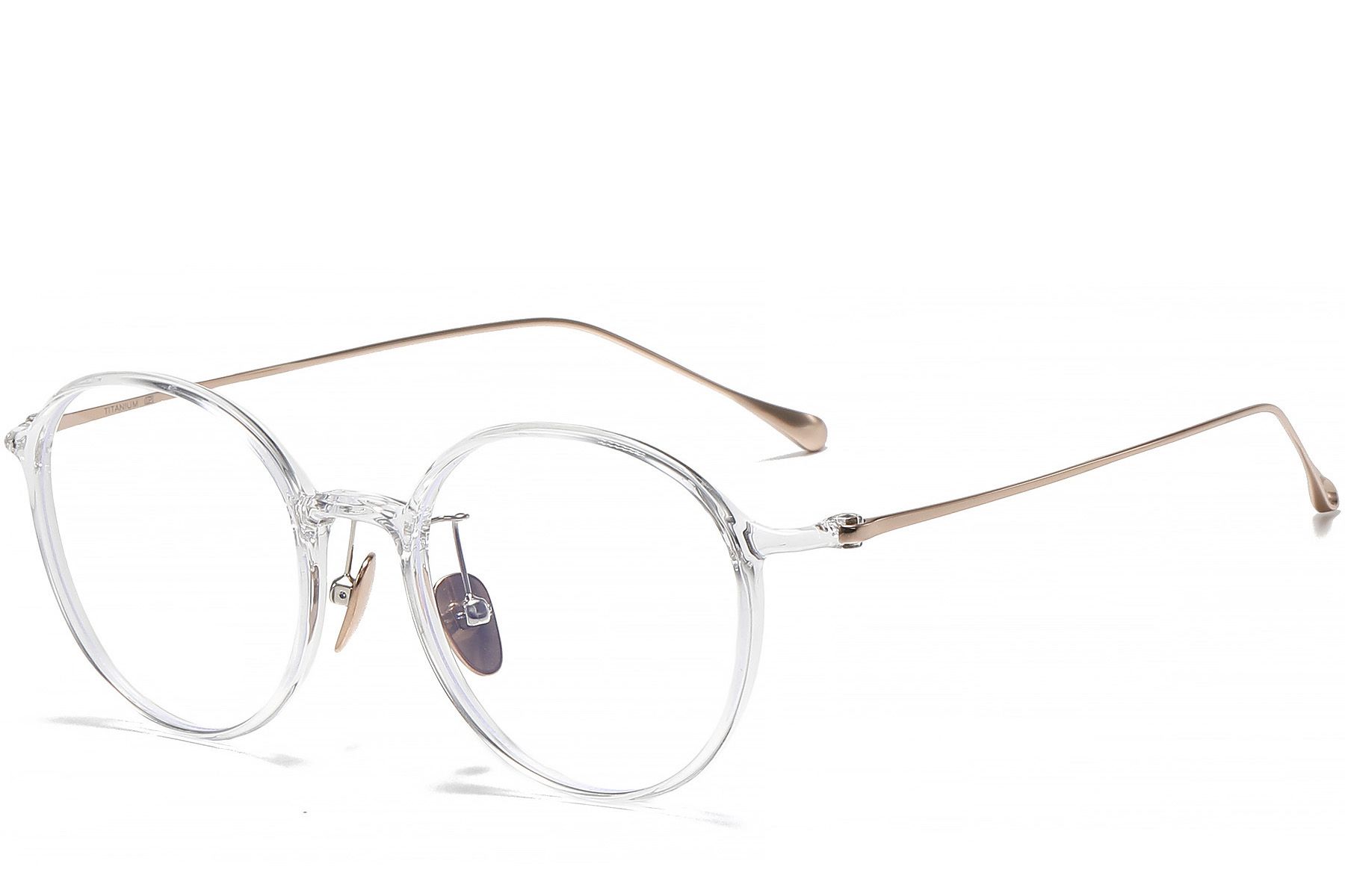 Gafas de titanio ovaladas transparentes #BS1913-0500