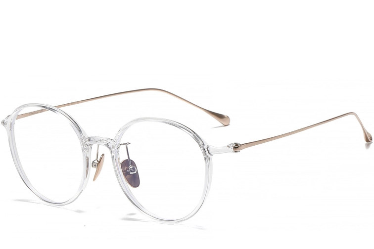 Gafas de titanio ovaladas transparentes #BS1913-0500