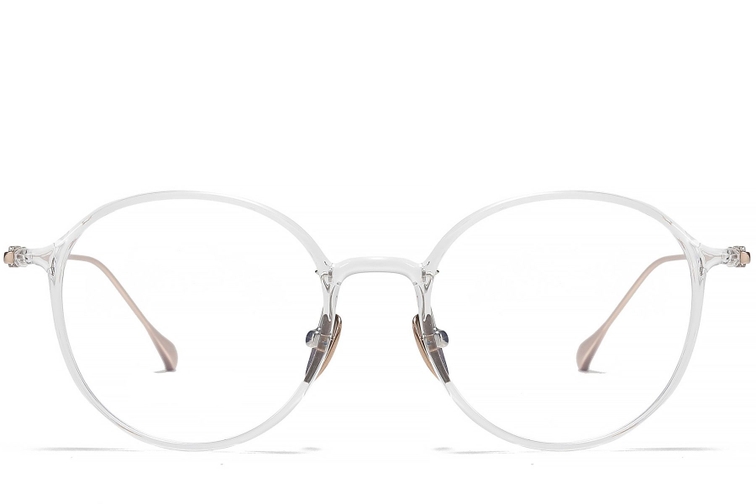 Gafas de titanio ovaladas transparentes #BS1913-0500