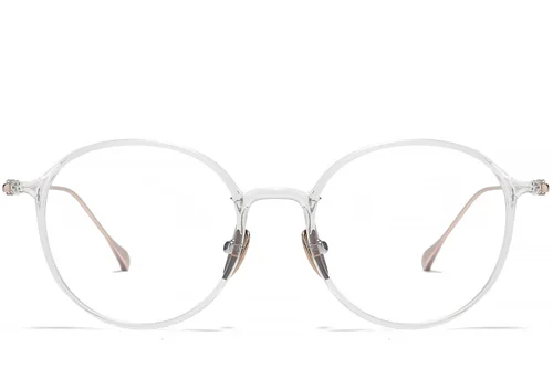 Lunettes ovales transparentes en titane #BS1913-0500
