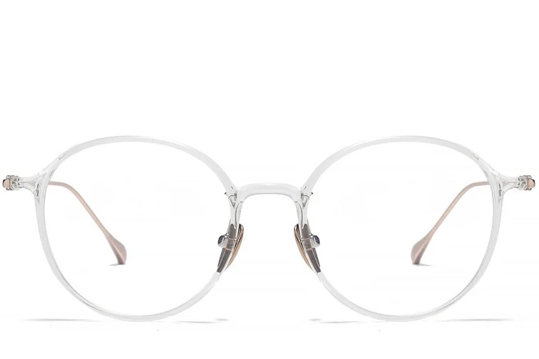 Oval Transparent Titanium Glasses #BS1913-0500