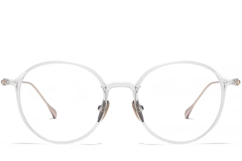 Gafas de titanio ovaladas transparentes #BS1913-0500