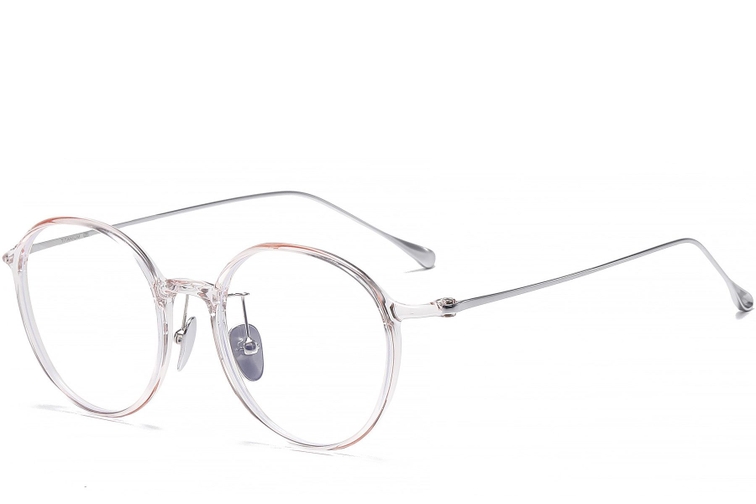 Oval Pink Titanium Glasses #BS1913-0501