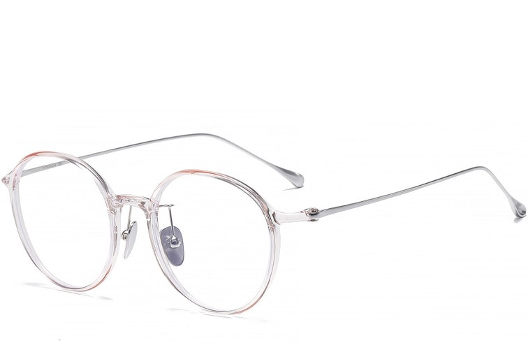 Oval Pink Titanium Glasses #BS1913-0501