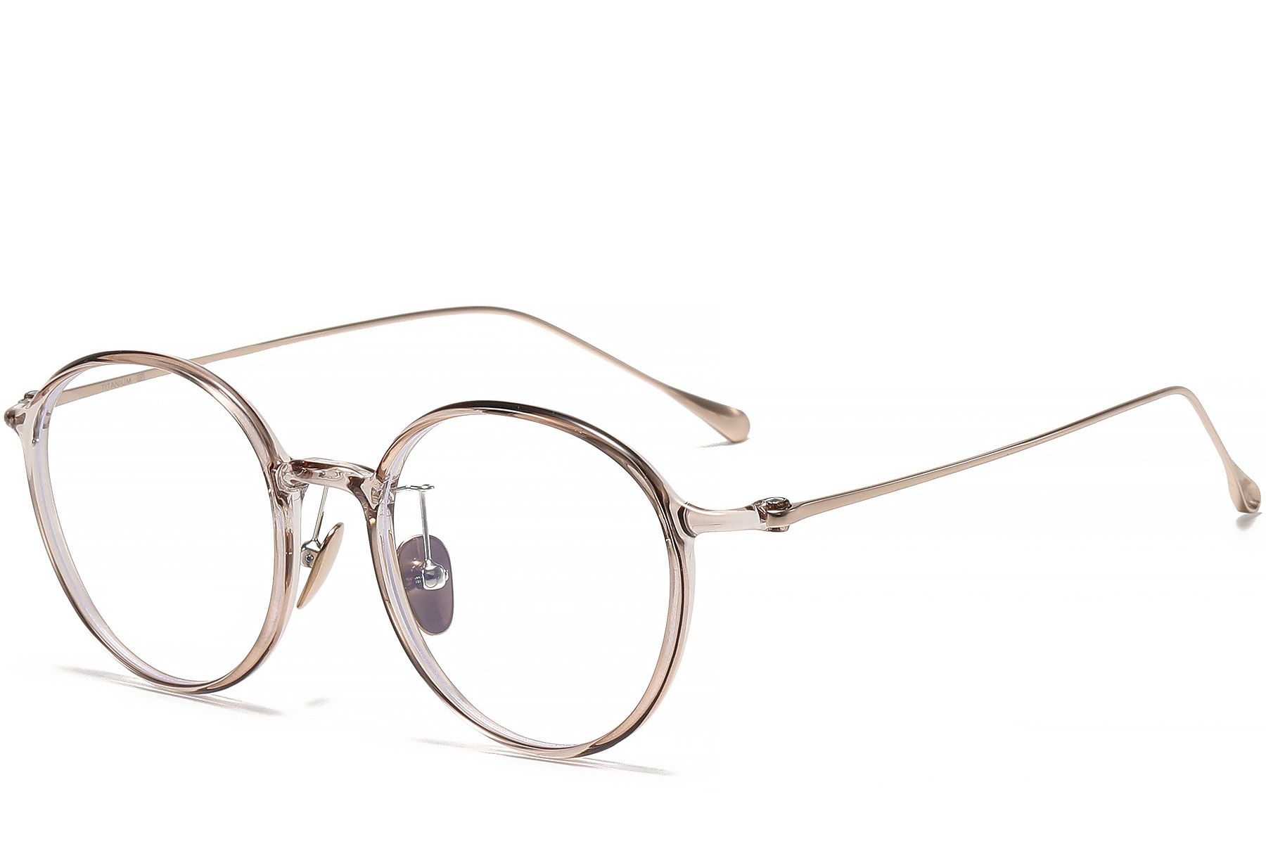 Lunettes ovales en titane brun #BS1913-0502