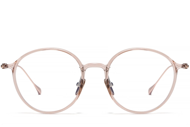 Oval Brown Titanium Glasses #BS1913-0502
