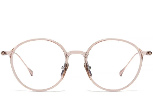 Lunettes ovales en titane brun #BS1913-0502