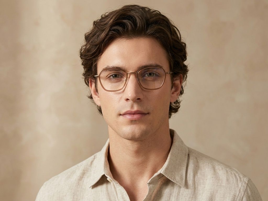 Gafas de titanio color marrón mariposa n.° BS1913-0505