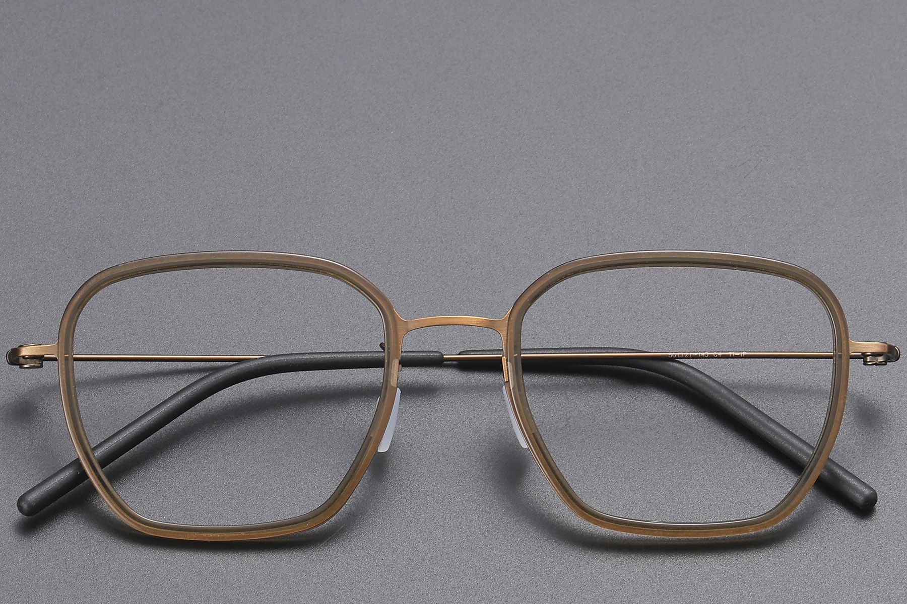 Rectangular Brown Titanium Glasses #BS1913-0508