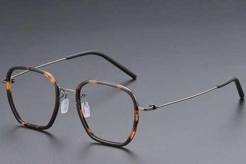 Rectangular Tortoiseshell Titanium Glasses #BS1913-0509