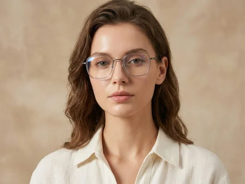 Lunettes rectangulaires en titane gris #BS1913-0510