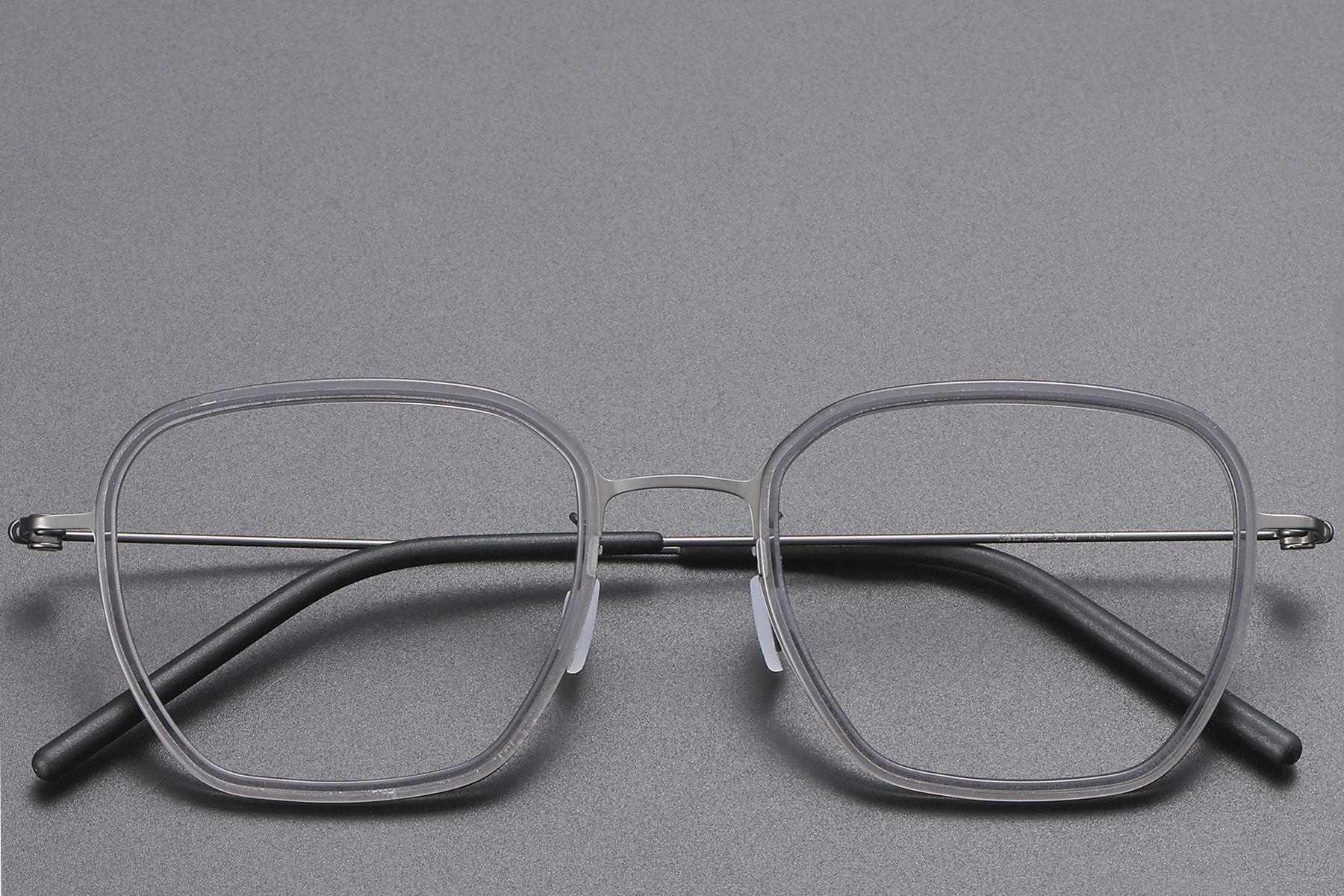 Rectangular Gray Titanium Glasses #BS1913-0510