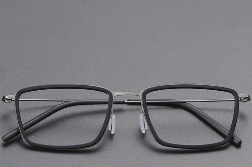 Rectangular Black Titanium Glasses #BS1913-0513