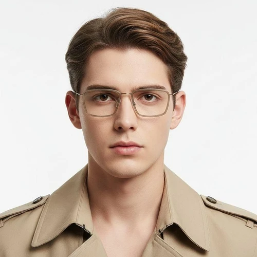 Rectangular Brown Titanium Glasses #BS1913-0514