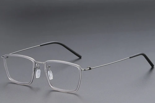 Rectangular Gray Titanium Glasses #BS1913-0516
