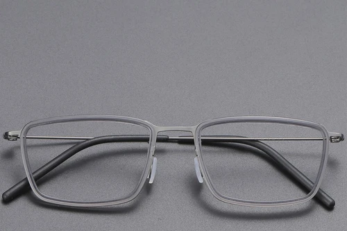 Rectangular Gray Titanium Glasses #BS1913-0516
