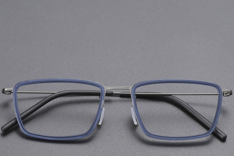Rectangular Blue Titanium Glasses #BS1913-0517