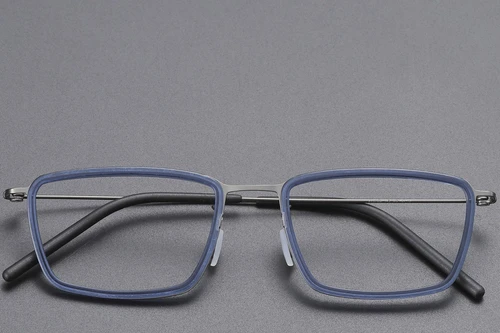 Gafas rectangulares de titanio azul #BS1913-0517