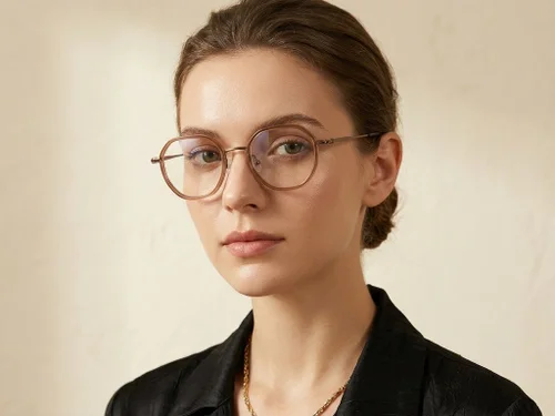 Lunettes géométriques en titane brun #BS1913-0518