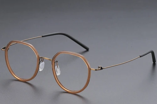 Gafas geométricas de titanio marrón #BS1913-0518