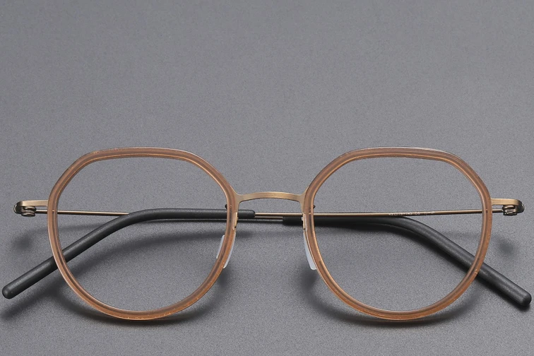 Geometric Brown Titanium Glasses #BS1913-0518