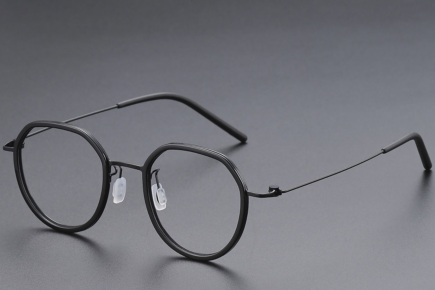 Geometric Black Titanium Glasses #BS1913-0519