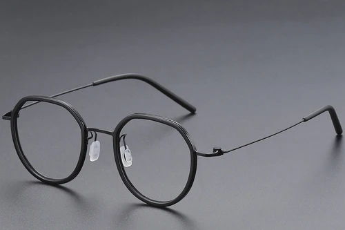 Geometric Black Titanium Glasses #BS1913-0519