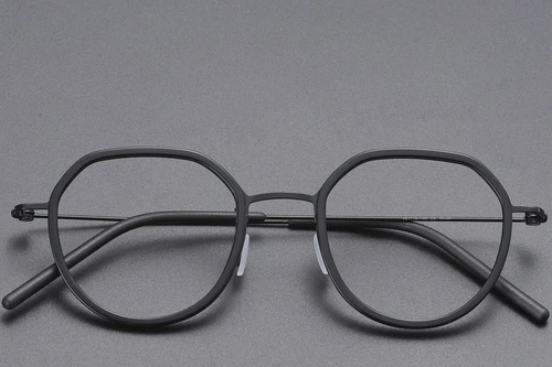 Geometric Black Titanium Glasses #BS1913-0519