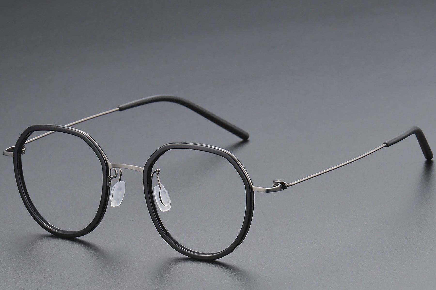 Geometric Black Titanium Glasses #BS1913-0520