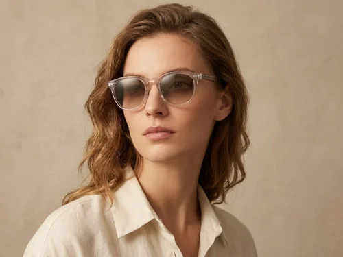 Lunettes de soleil ovales en acétate marron #BS1913-0523