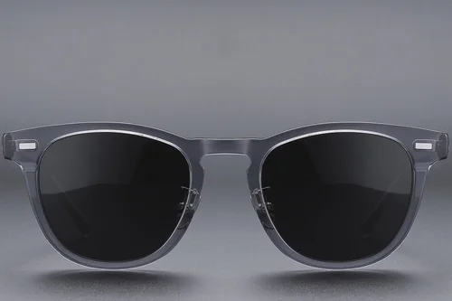 Lunettes de soleil ovales en acétate gris #BS1913-0524