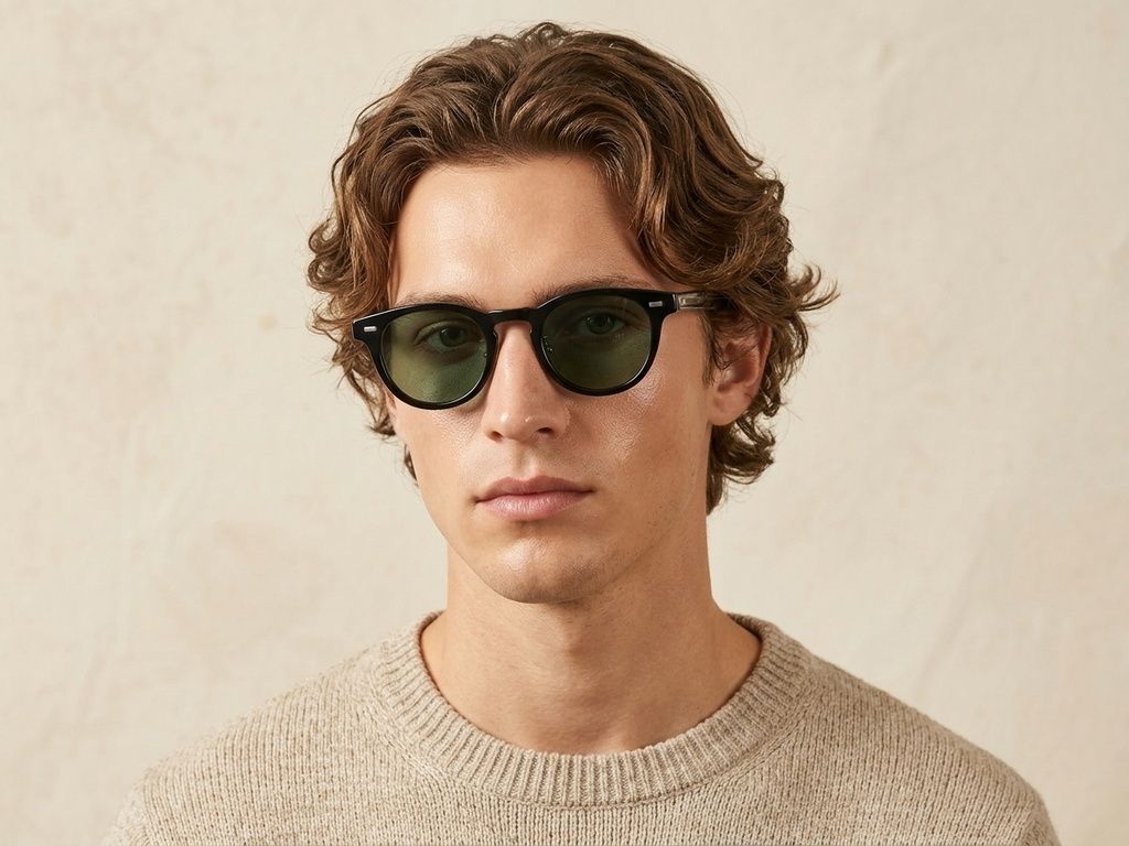 Oval Black Acetate Sunglasses #BS1913-0525