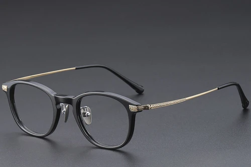 Ovale schwarze Titanbrille #BS1913-0526