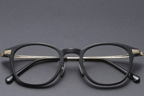 Ovale schwarze Titanbrille #BS1913-0526