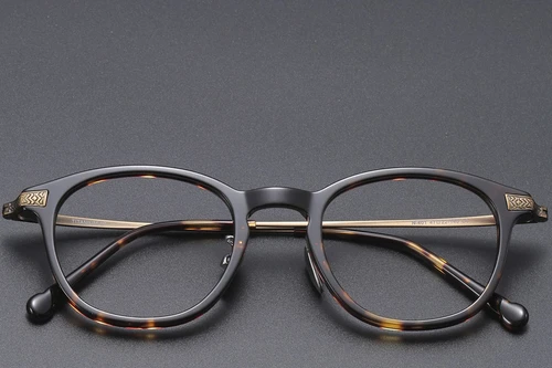 Oval Tortoiseshell Titanium Glasses #BS1913-0527