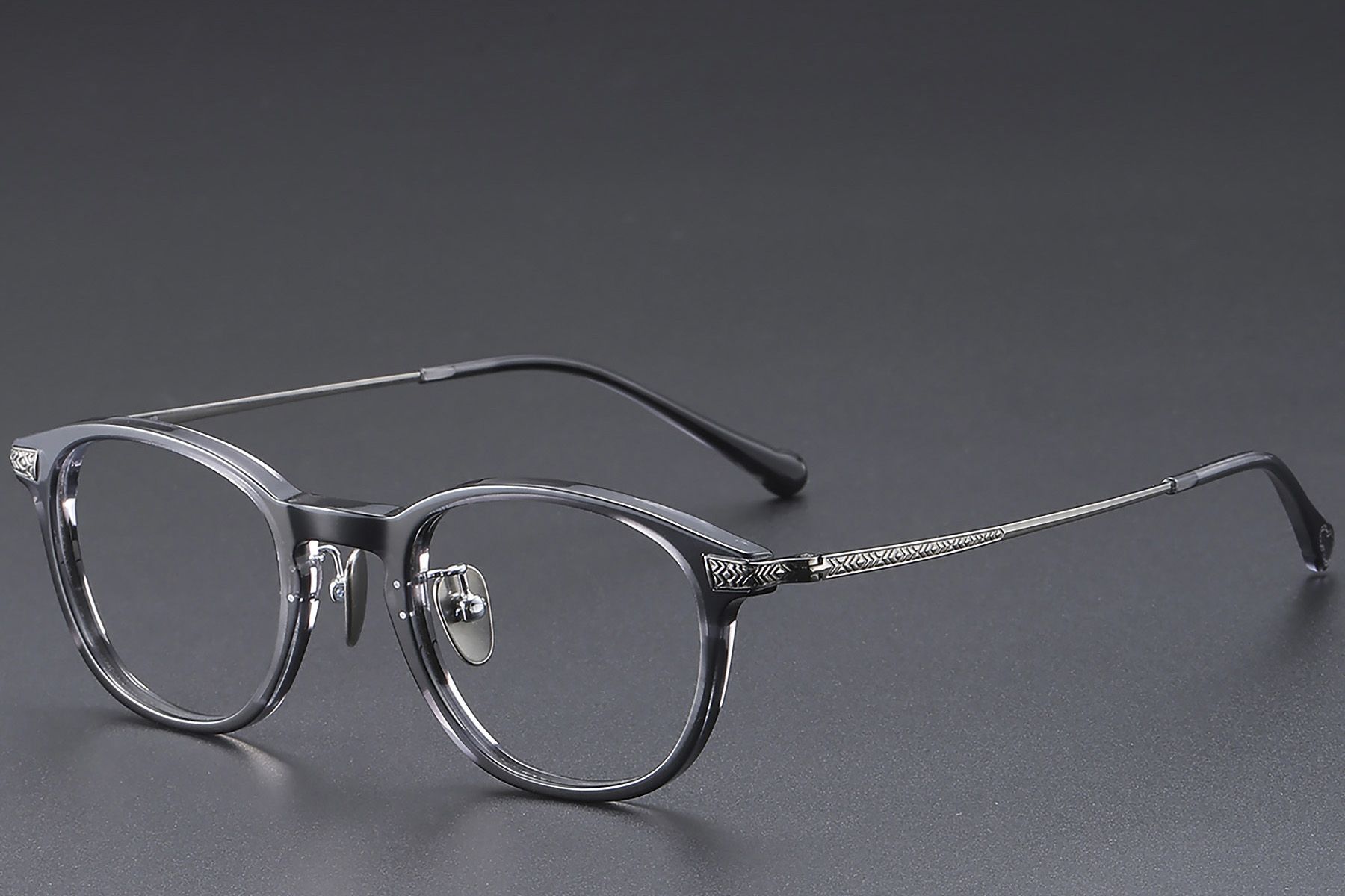 Oval Gray Titanium Glasses #BS1913-0528