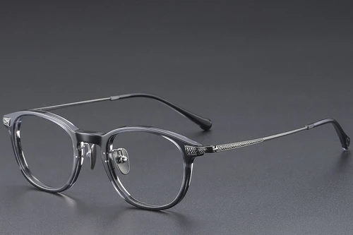 Oval Gray Titanium Glasses #BS1913-0528