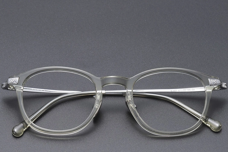 Lunettes ovales en titane vert #BS1913-0529