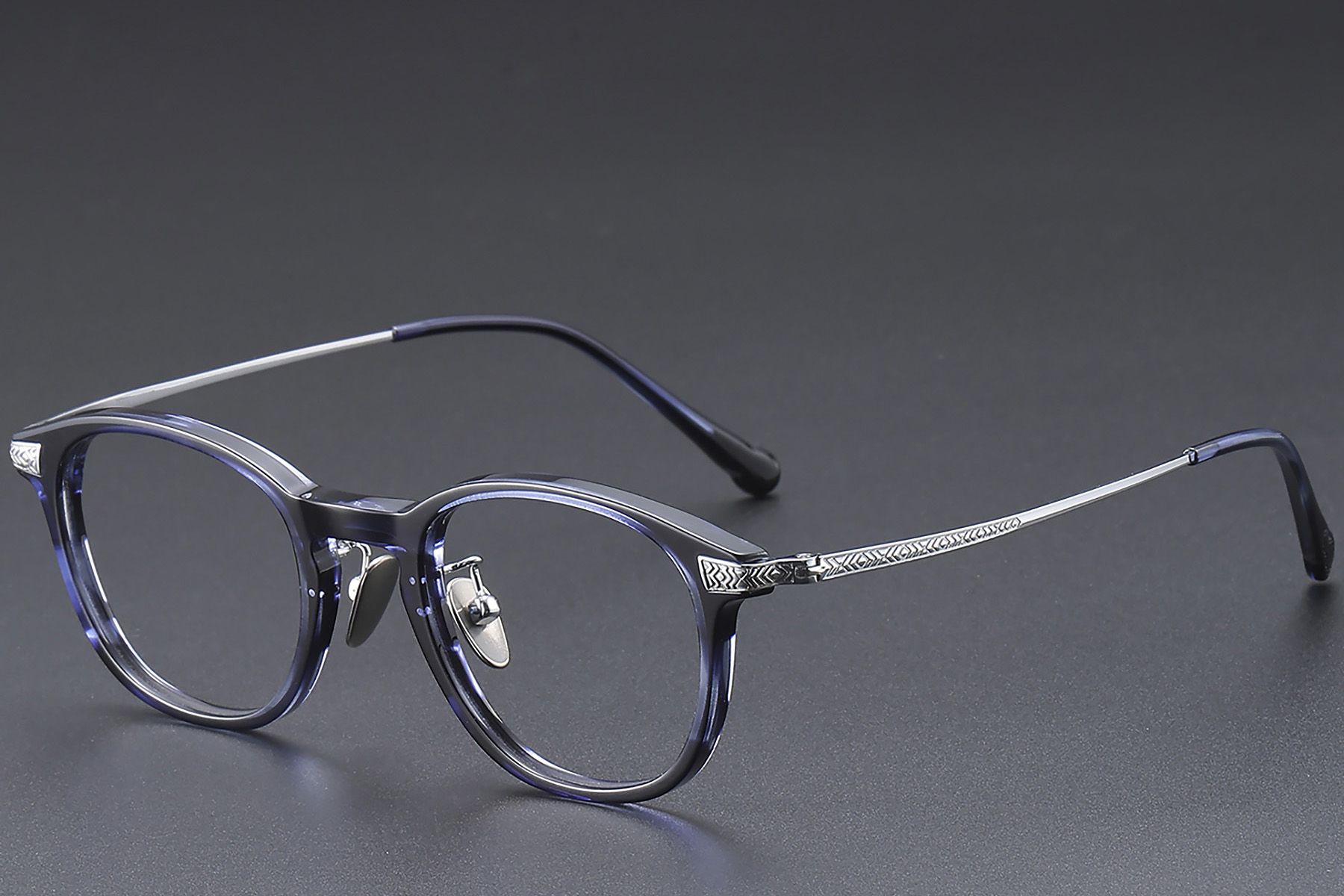 Oval Blue Titanium Glasses #BS1913-0530