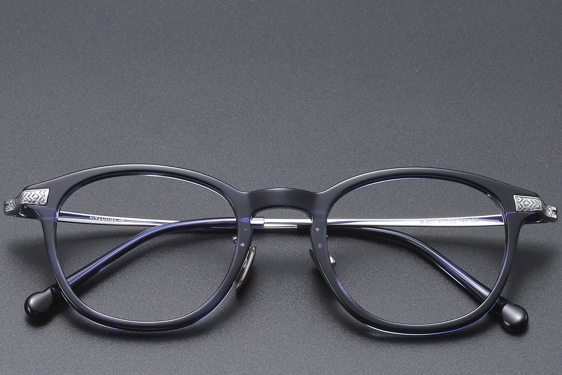 Oval Blue Titanium Glasses #BS1913-0530