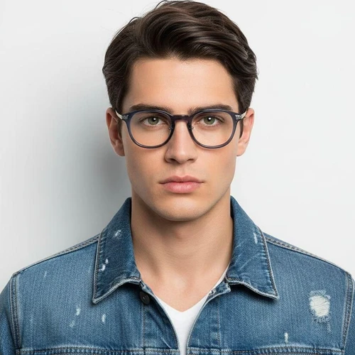 Oval Blue Titanium Glasses #BS1913-0530