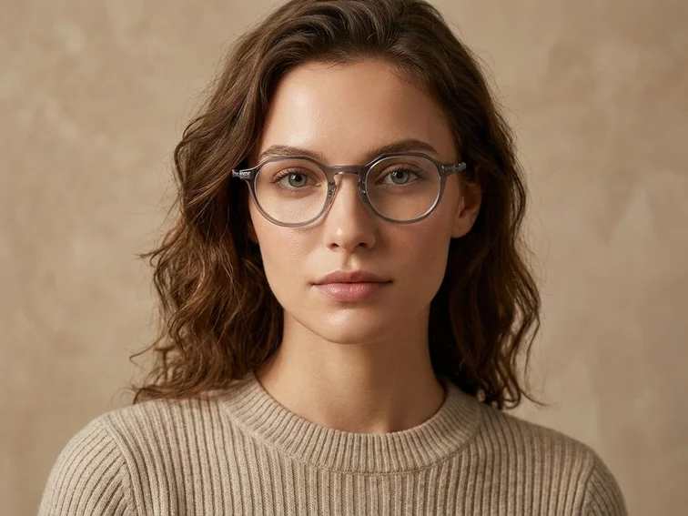 Oval Gray Titanium Glasses #BS1913-0531