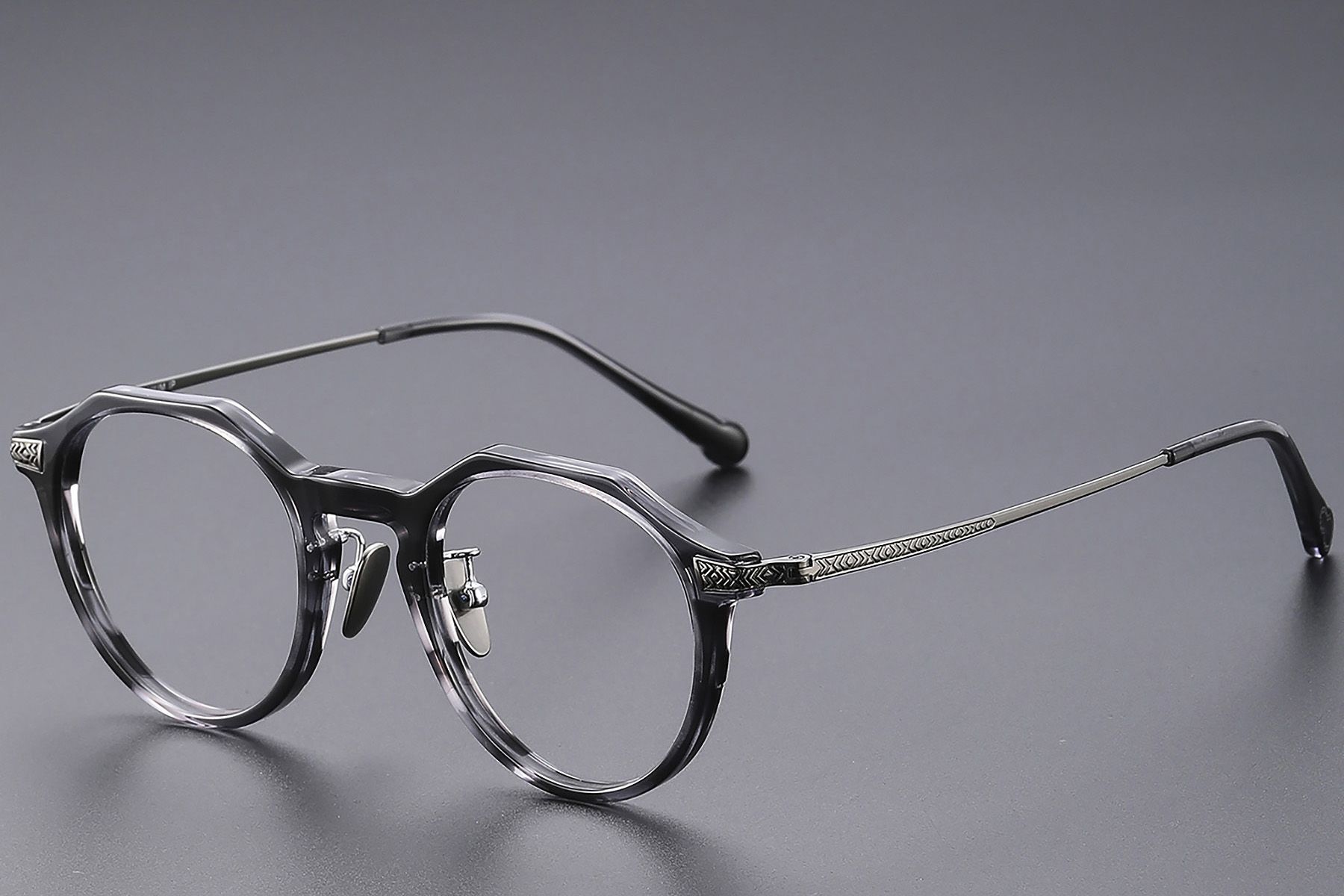 Oval Gray Titanium Glasses #BS1913-0531