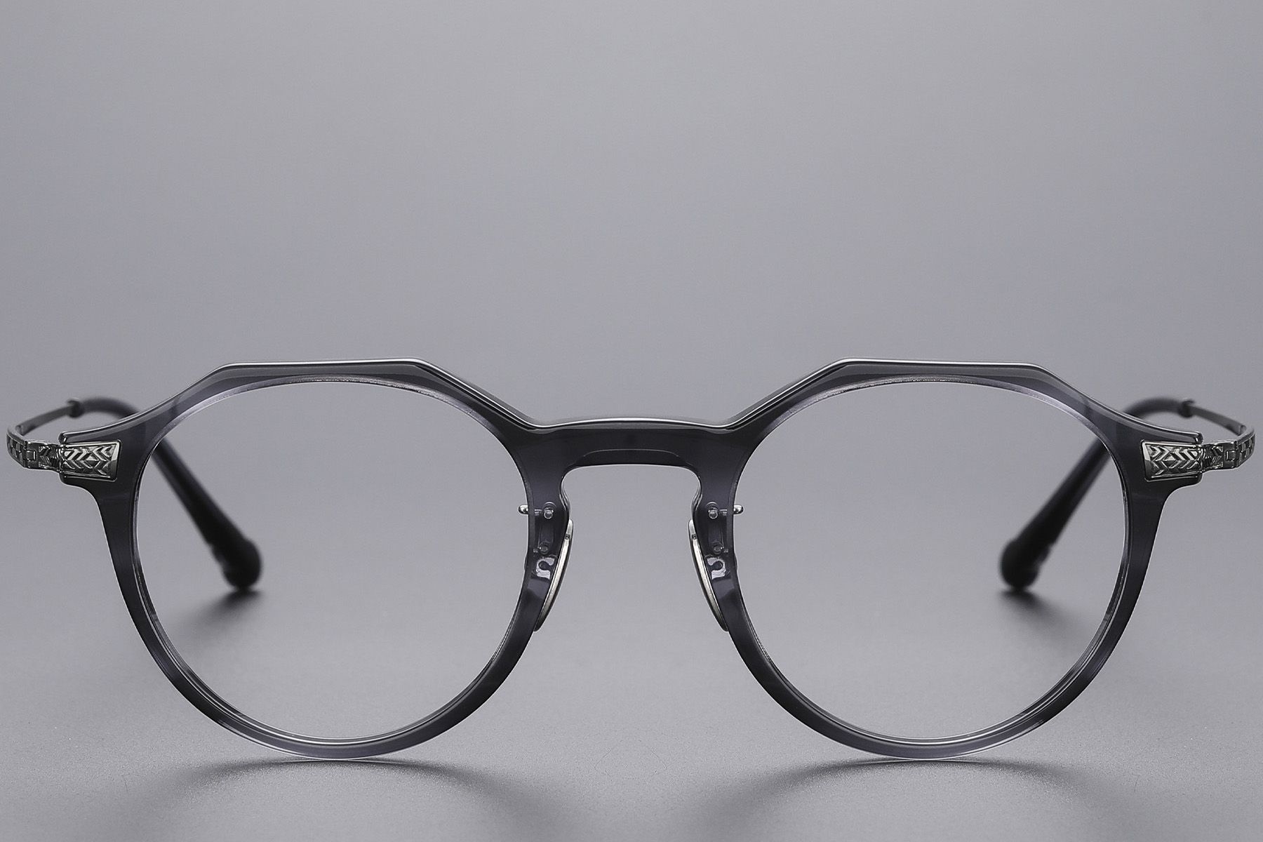 Oval Gray Titanium Glasses #BS1913-0531