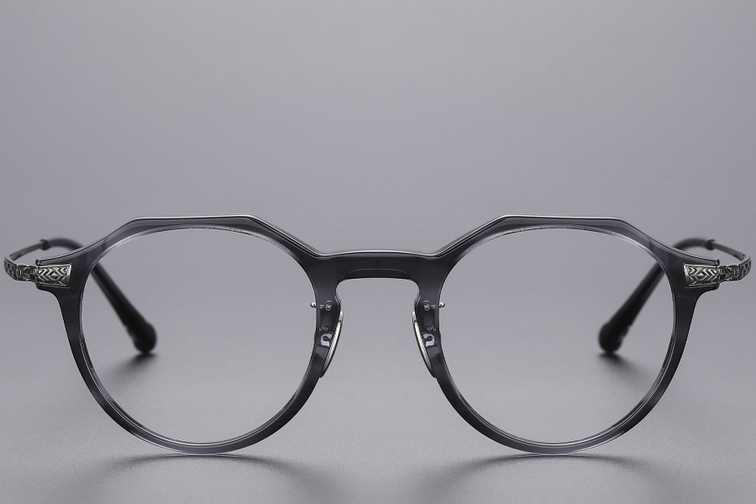 Oval Gray Titanium Glasses #BS1913-0531