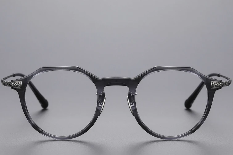 Oval Gray Titanium Glasses #BS1913-0531