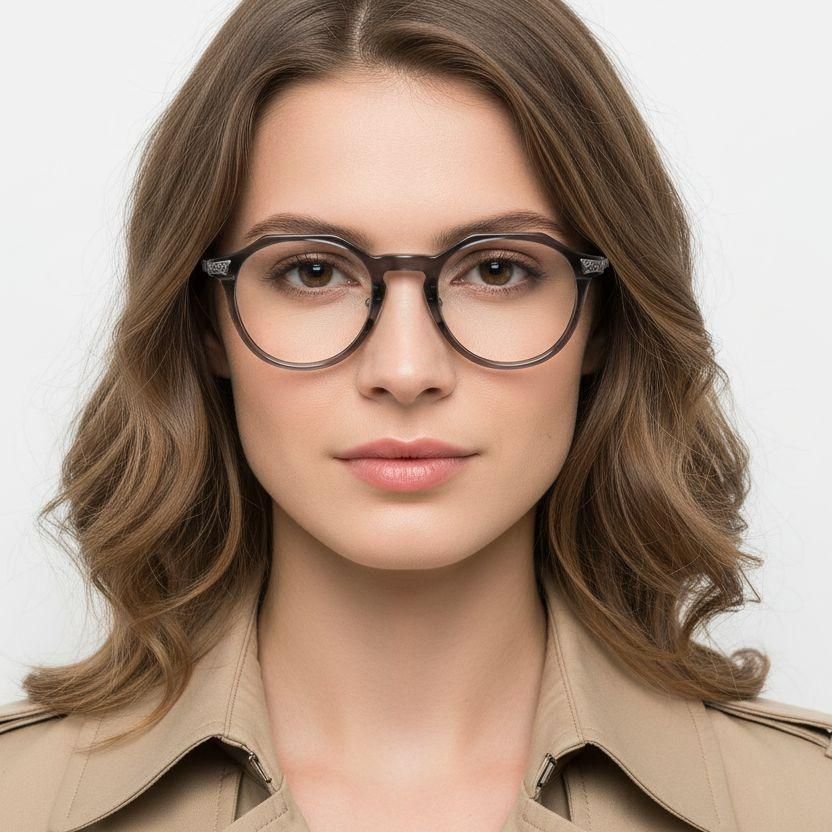 Oval Gray Titanium Glasses #BS1913-0531
