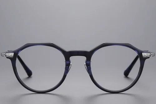 Lunettes ovales en titane bleu #BS1913-0532