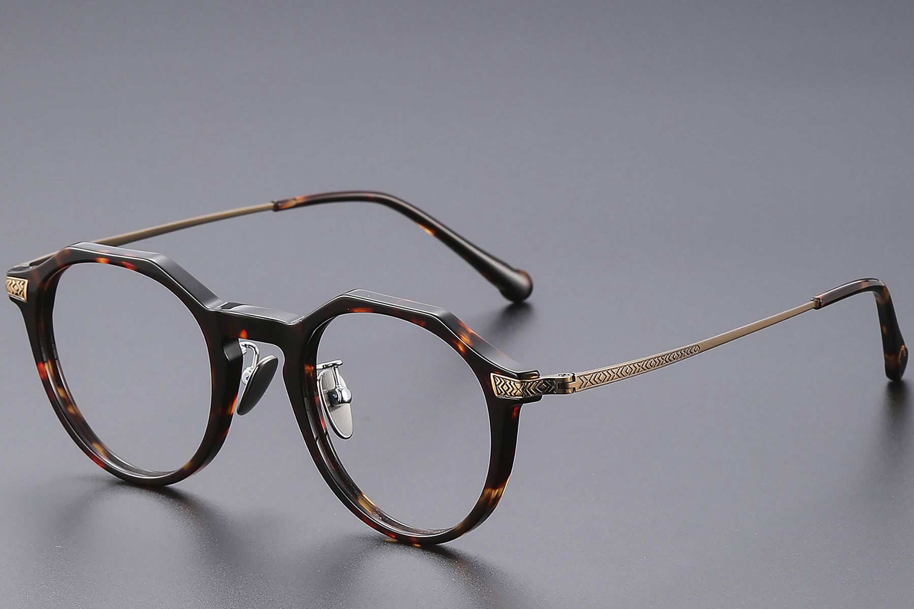 Oval Tortoiseshell Titanium Glasses #BS1913-0533